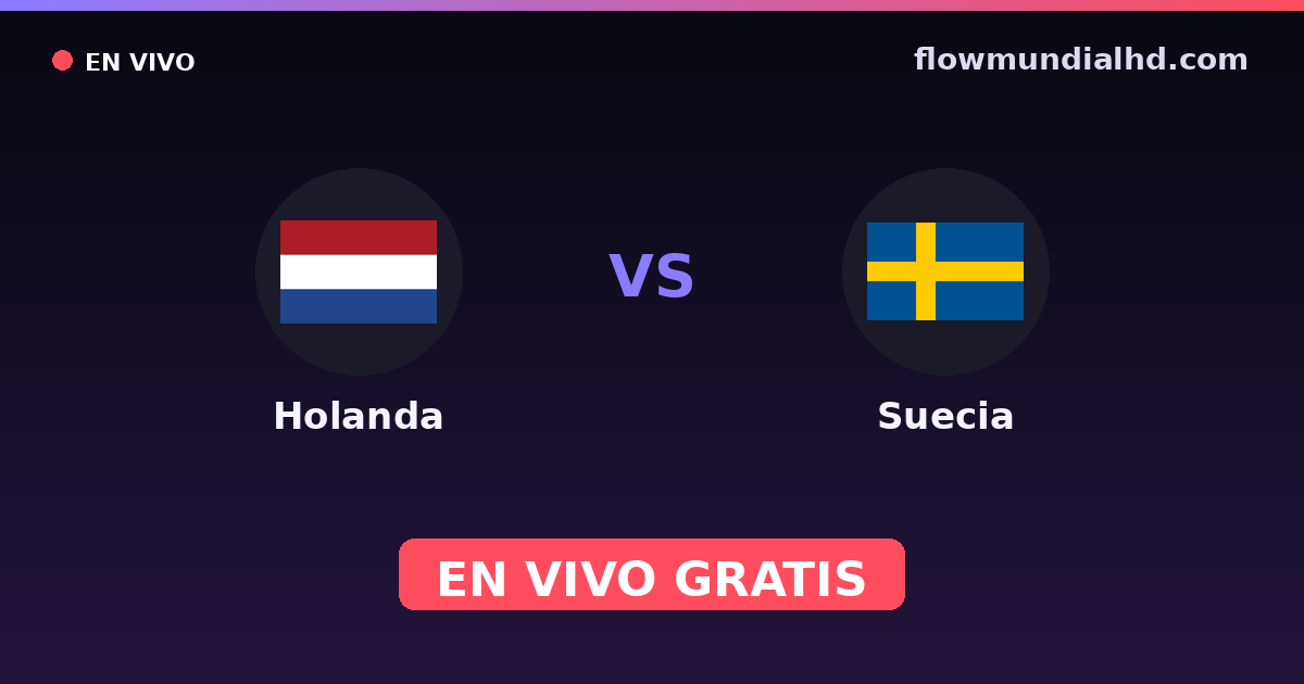 Niederlande vs Schweden — Weltmeisterschaft, UEFA-Qualifikation · Bilanz und wo man live und kostenlos zusehen kann auf FlowMundial HD