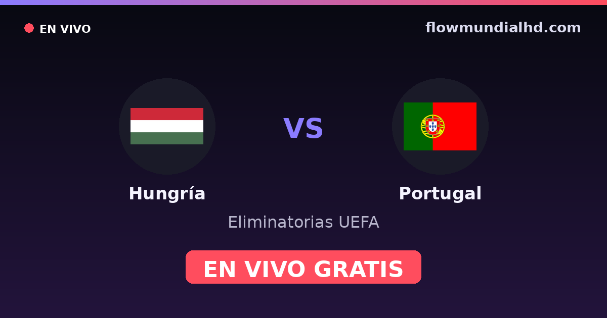 Hungría vs Portugal — Eliminatorias UEFA, Eurocopa · historial y dónde ver en vivo gratis en FlowMundial HD