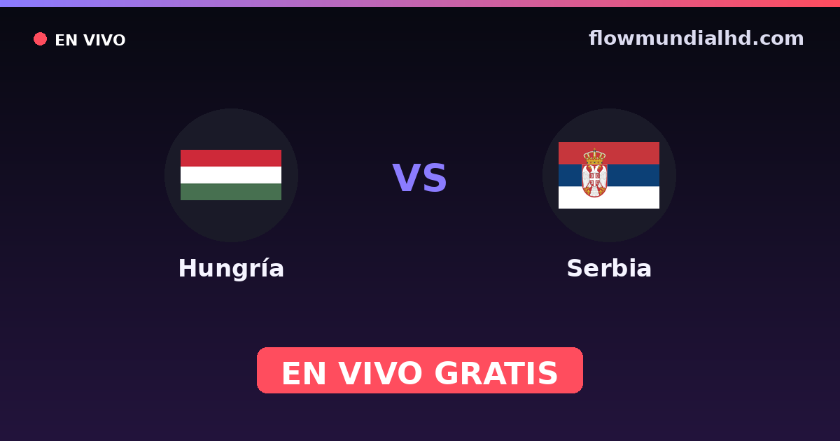 Hungría vs Serbia — Clasificacion Eurocopa, Amistosos Internacionales · historial y dónde ver en vivo gratis en FlowMundial HD