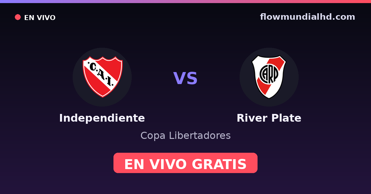 Independiente vs River Plate — Copa Libertadores, Liga Argentina · historique et où regarder en direct gratuitement sur FlowMundial HD
