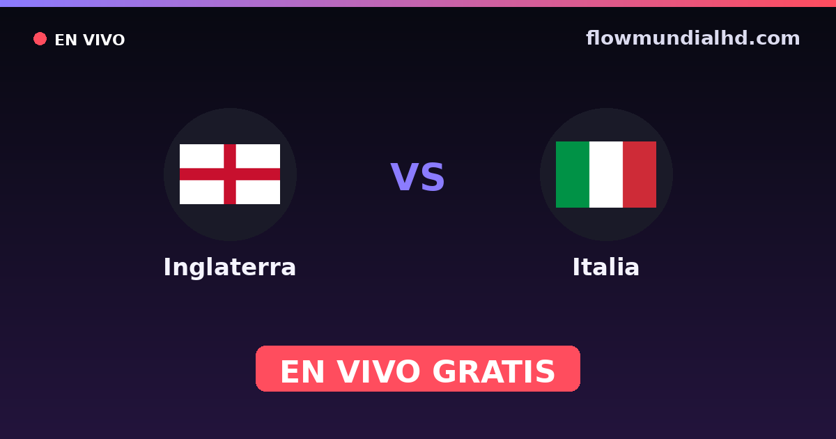 Angleterre vs Italie — Qualifications Euro, Matchs amicaux internationaux · historique et où regarder en direct gratuitement sur FlowMundial HD