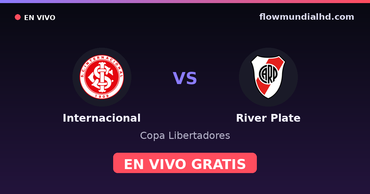 Internacional vs River Plate — Copa Libertadores · Bilanz und wo man live und kostenlos zusehen kann auf FlowMundial HD