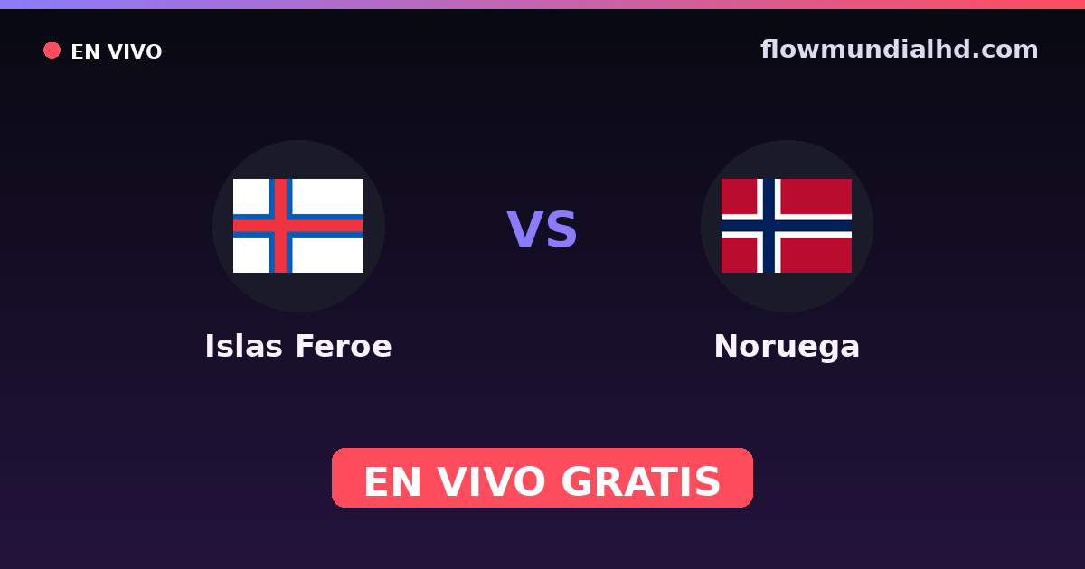 Islas Feroe vs Noruega — Clasificacion Eurocopa, Amistosos Internacionales · historial y dónde ver en vivo gratis en FlowMundial HD