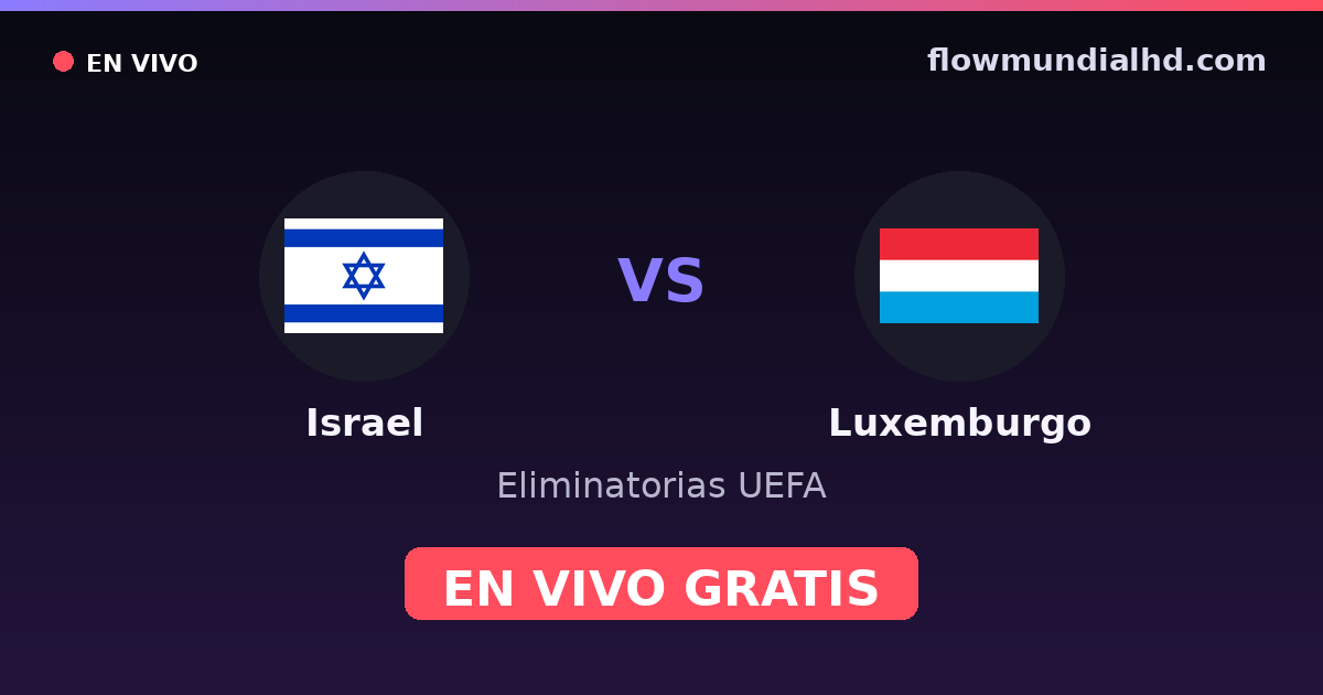 Israël vs Luxembourg — Qualifications UEFA · historique et où regarder en direct gratuitement sur FlowMundial HD