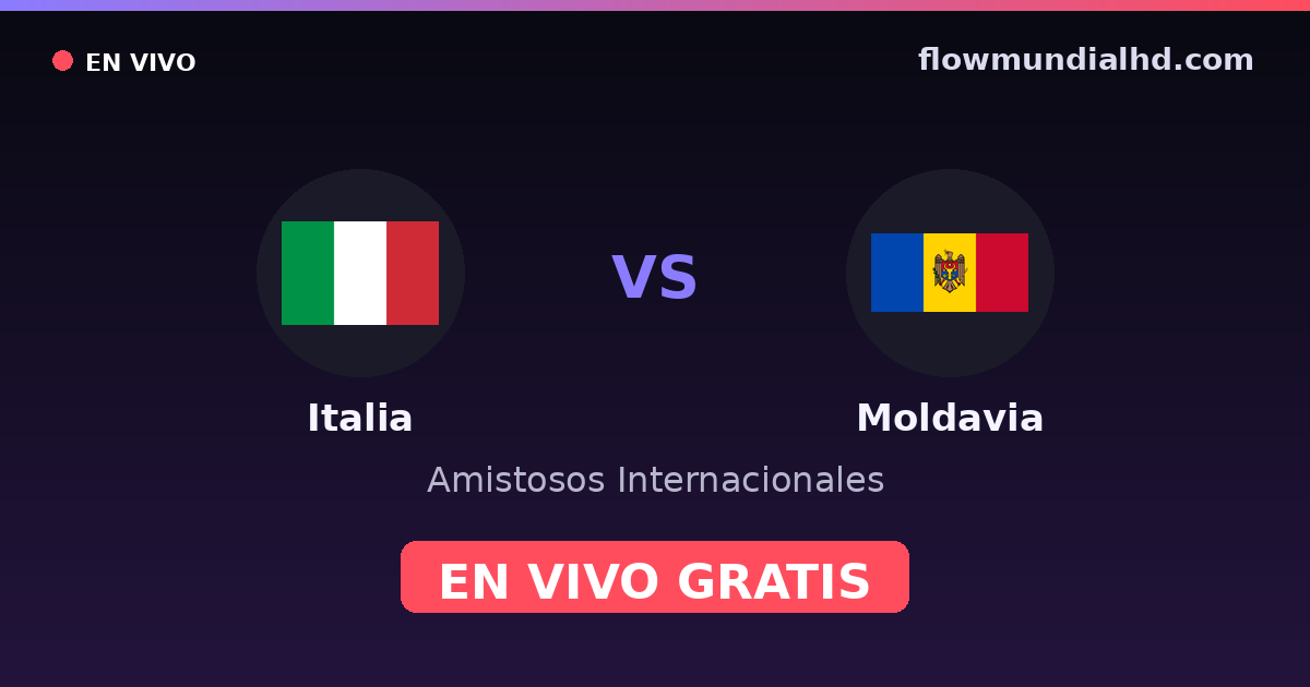 Italien vs Moldau — Internationale Freundschaftsspiele, UEFA-Qualifikation · Bilanz und wo man live und kostenlos zusehen kann auf FlowMundial HD