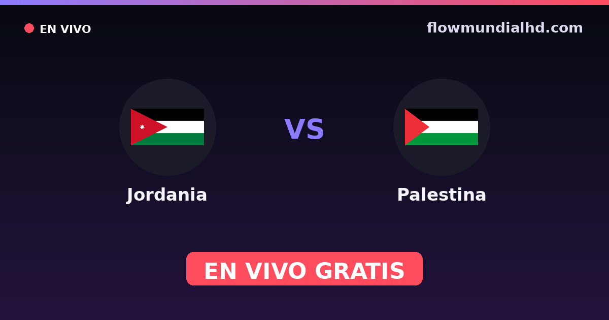 Jordanien vs Palestina — Arab Cup, WM-Qualifikation Asien · Bilanz und wo man live und kostenlos zusehen kann auf FlowMundial HD