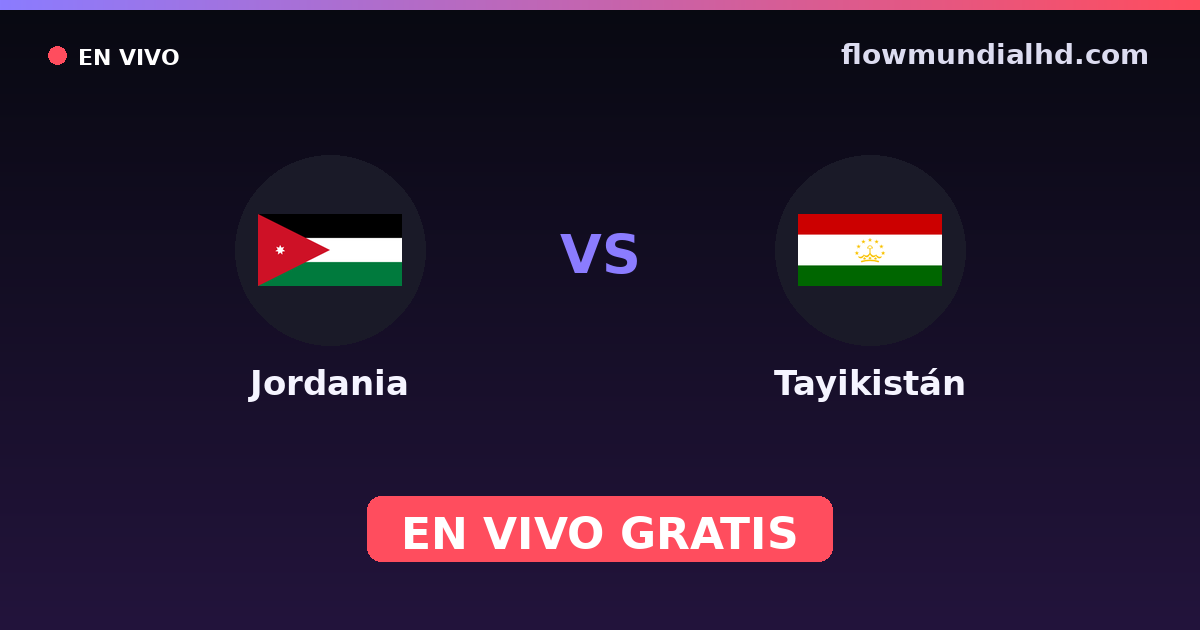 Jordanien vs Tayikistán — Asienmeisterschaft, WM-Qualifikation Asien · Bilanz und wo man live und kostenlos zusehen kann auf FlowMundial HD