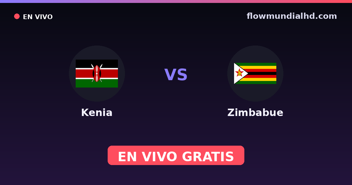 Kenia vs Zimbabue — Copa COSAFA, Amistosos Internacionales · historial y dónde ver en vivo gratis en FlowMundial HD