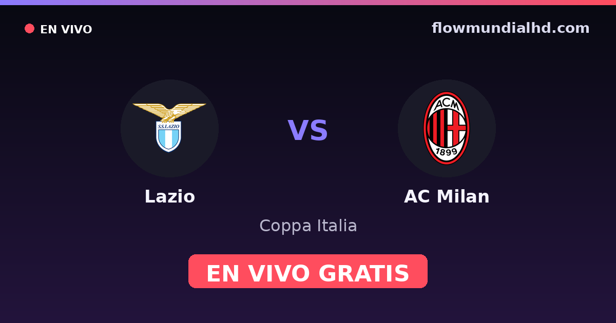 Lazio vs AC Milan — Coppa Italia, Serie A · head-to-head and where to watch live free on FlowMundial HD