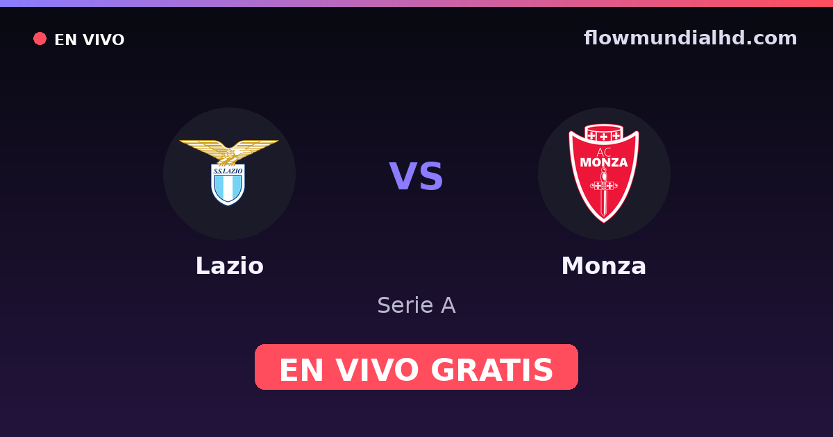 Lazio vs Monza — Serie A · historial y dónde ver en vivo gratis en FlowMundial HD