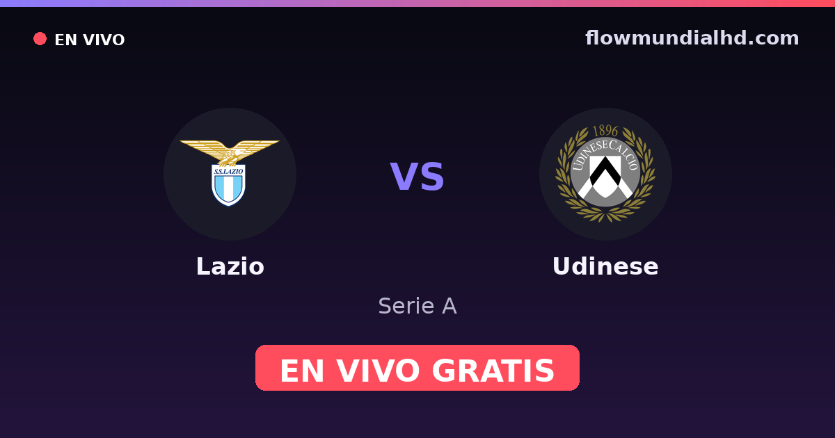 Lazio vs Udinese — Serie A · historial y dónde ver en vivo gratis en FlowMundial HD