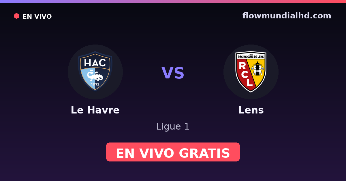 Le Havre vs Lens — Ligue 1 · historial y dónde ver en vivo gratis en FlowMundial HD