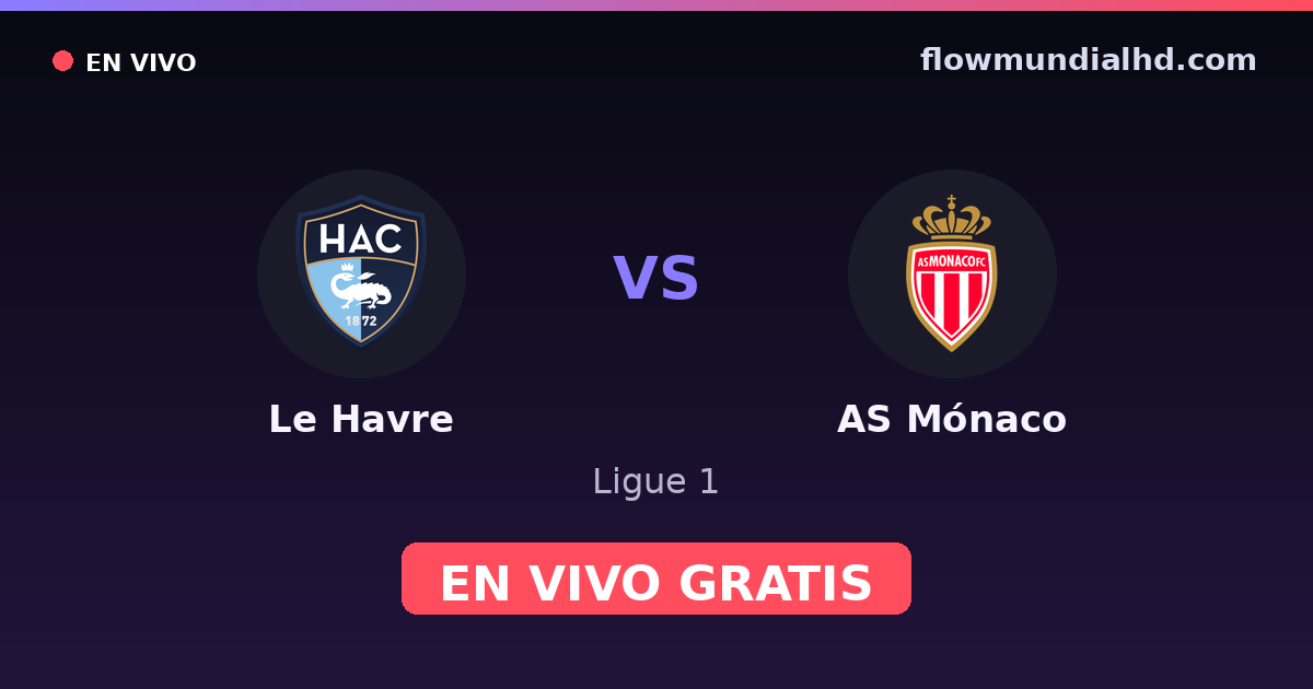 Le Havre vs AS Mónaco — Ligue 1 · historial y dónde ver en vivo gratis en FlowMundial HD
