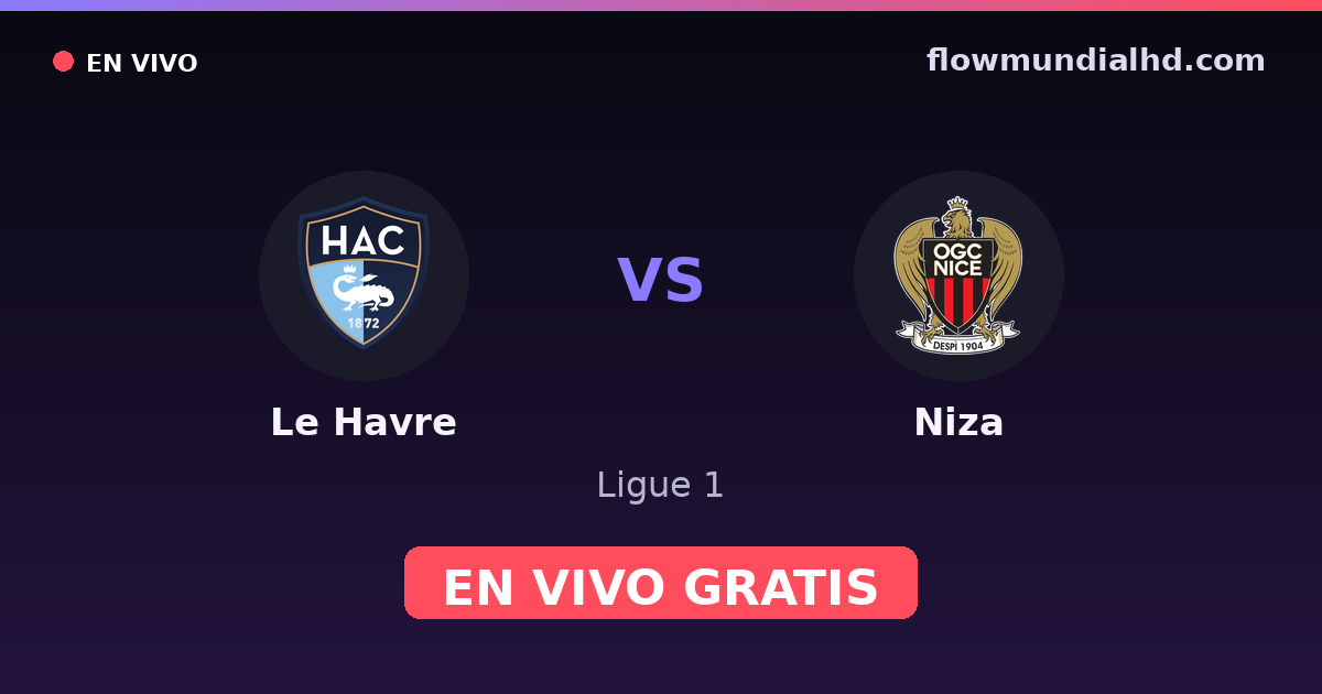 Le Havre vs Niza — Ligue 1 · historial y dónde ver en vivo gratis en FlowMundial HD