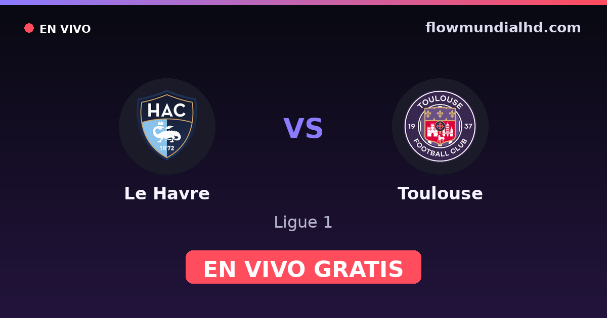 Le Havre vs Toulouse — Ligue 1 · historial y dónde ver en vivo gratis en FlowMundial HD