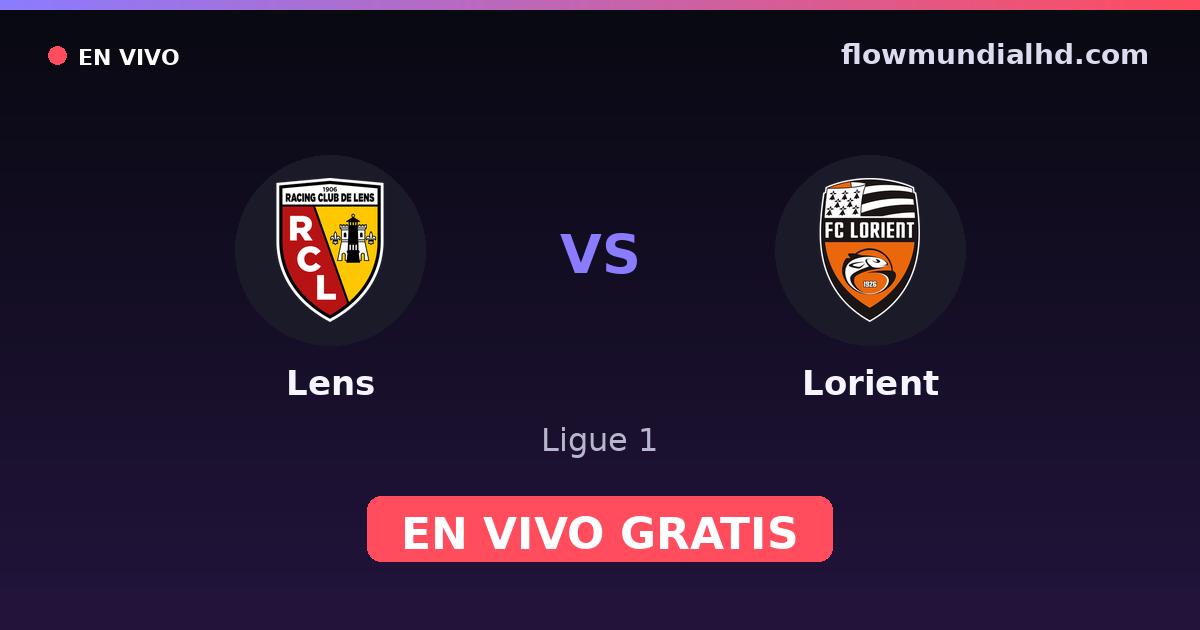 Lens vs Lorient — Ligue 1 · historial y dónde ver en vivo gratis en FlowMundial HD