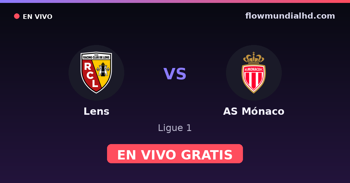 Lens vs AS Mónaco — Ligue 1 · head-to-head and where to watch live free on FlowMundial HD