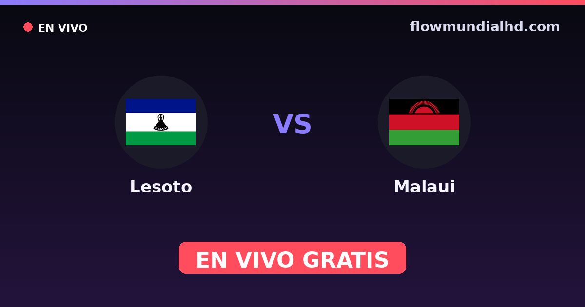 Lesotho vs Malawi — COSAFA-Cup, Internationale Freundschaftsspiele · Bilanz und wo man live und kostenlos zusehen kann auf FlowMundial HD