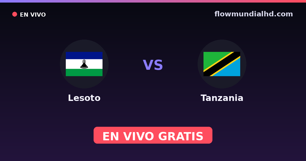 Lesotho vs Tansania — COSAFA-Cup, Afrika-Cup-Qualifikation · Bilanz und wo man live und kostenlos zusehen kann auf FlowMundial HD