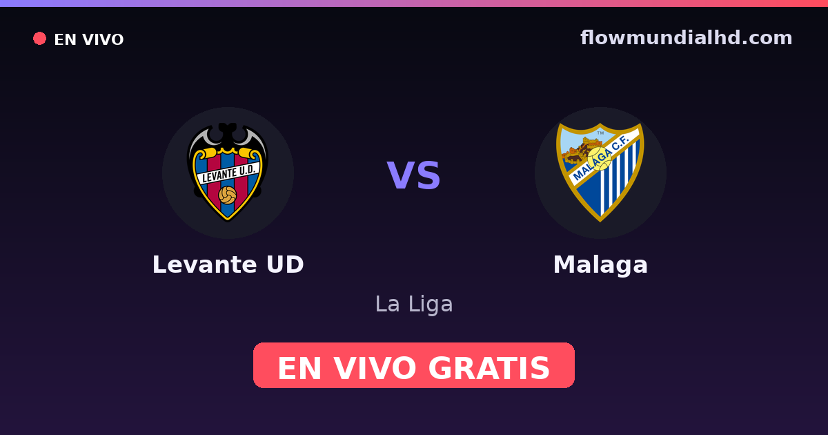 Levante UD vs Malaga — La Liga, LaLiga 2 · historial y dónde ver en vivo gratis en FlowMundial HD