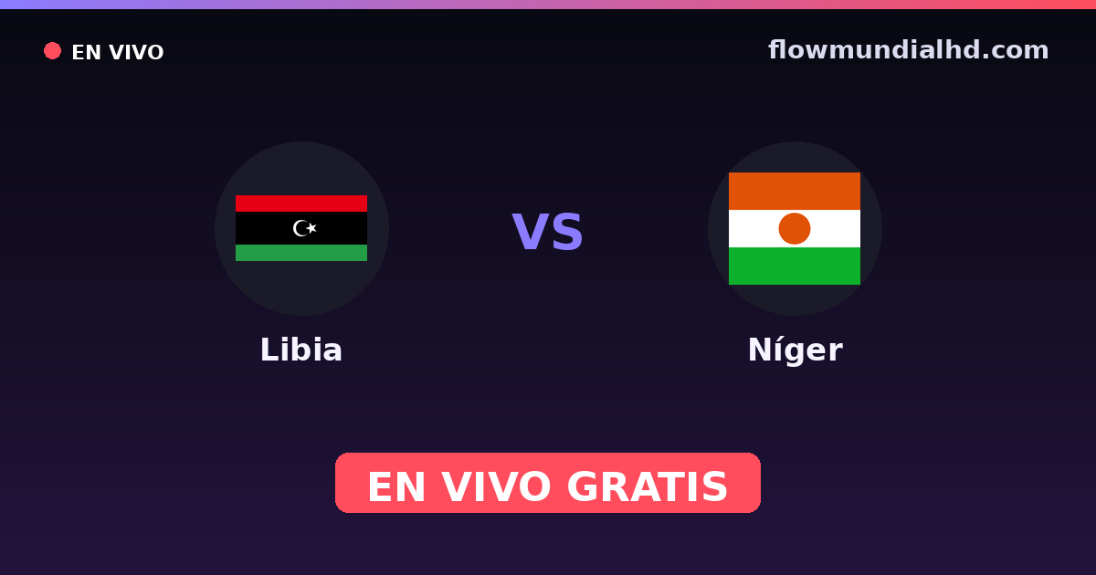Libia vs Níger — Campeonato Africano de Naciones, Amistosos Internacionales · historial y dónde ver en vivo gratis en FlowMundial HD