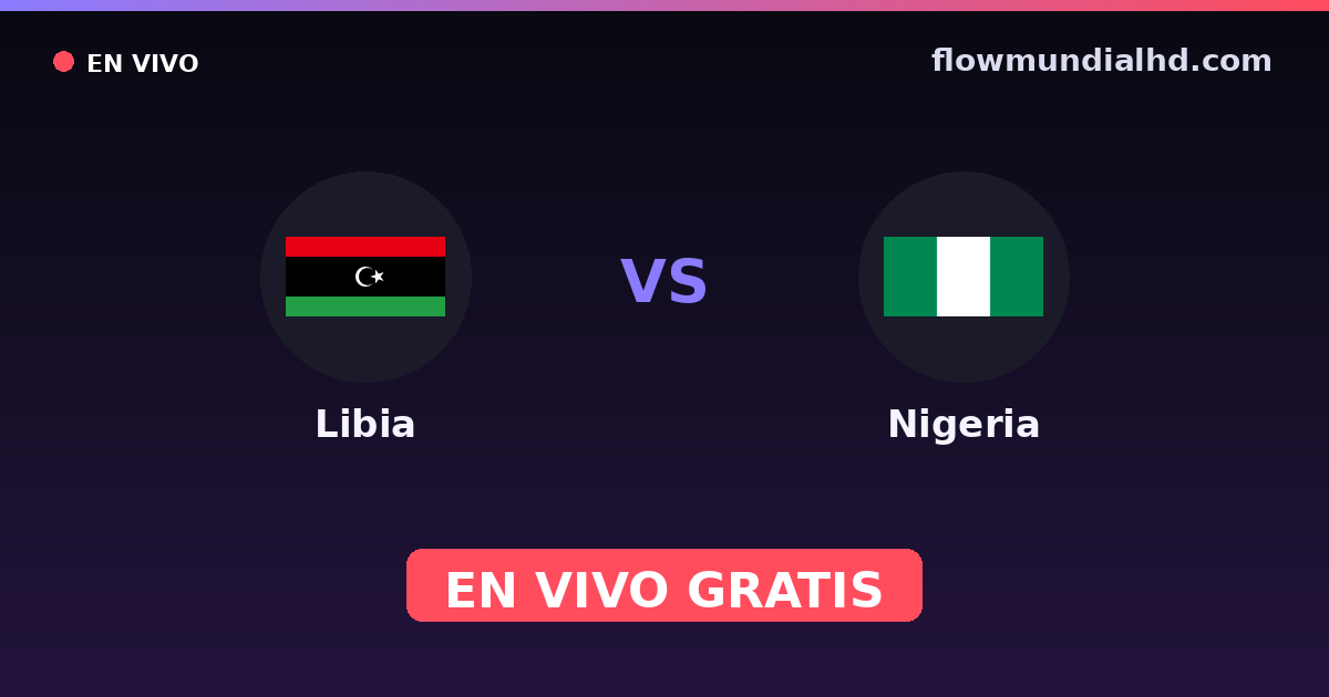 Libyen vs Nigeria — Afrikanische Nationenmeisterschaft, Afrika-Cup-Qualifikation · Bilanz und wo man live und kostenlos zusehen kann auf FlowMundial HD