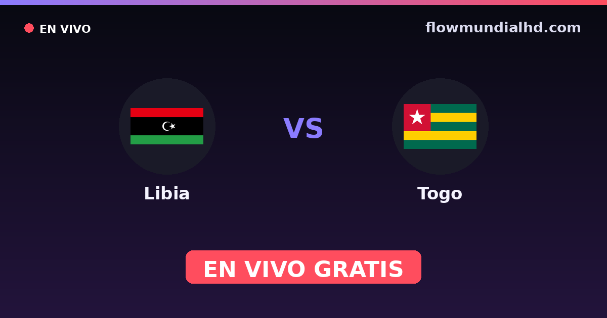 Libia vs Togo — World Cup Qual. CAF , Amistosos Internacionales · historial y dónde ver en vivo gratis en FlowMundial HD