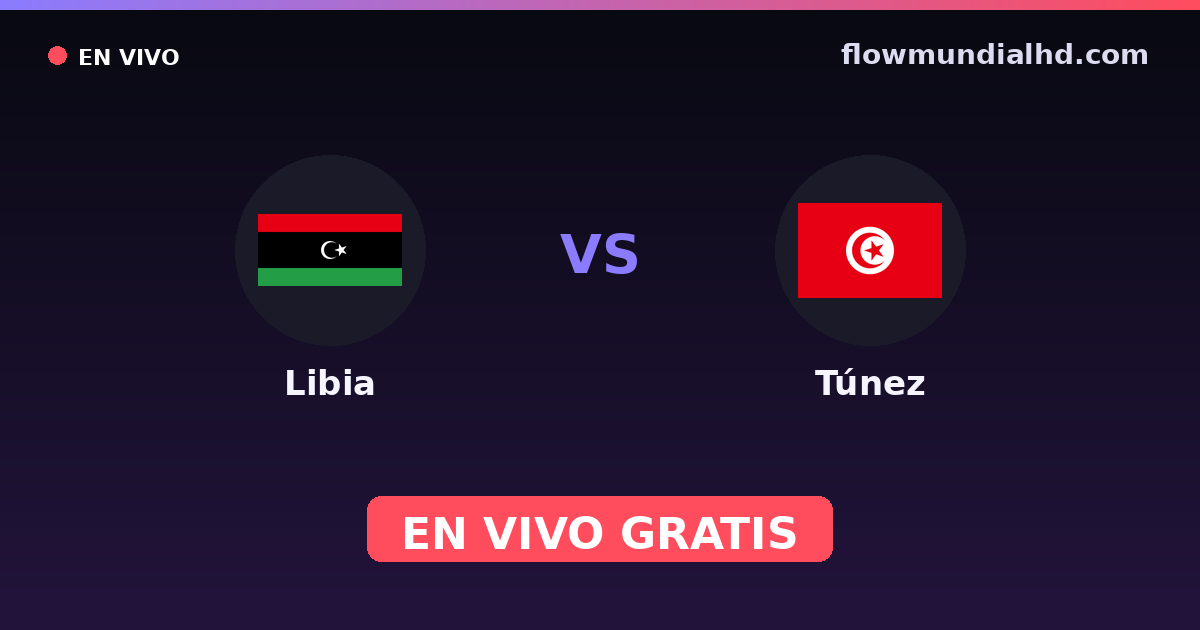 Libia vs Túnez — World Cup Qual. CAF , Clasificación Copa África · historial y dónde ver en vivo gratis en FlowMundial HD
