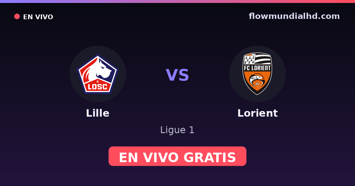 Lille vs Lorient — Ligue 1 · historial y dónde ver en vivo gratis en FlowMundial HD