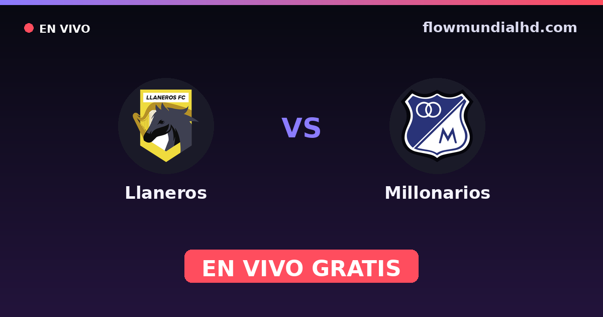 Llaneros vs Millonarios — Copa Colombia, Primera A · historial y dónde ver en vivo gratis en FlowMundial HD
