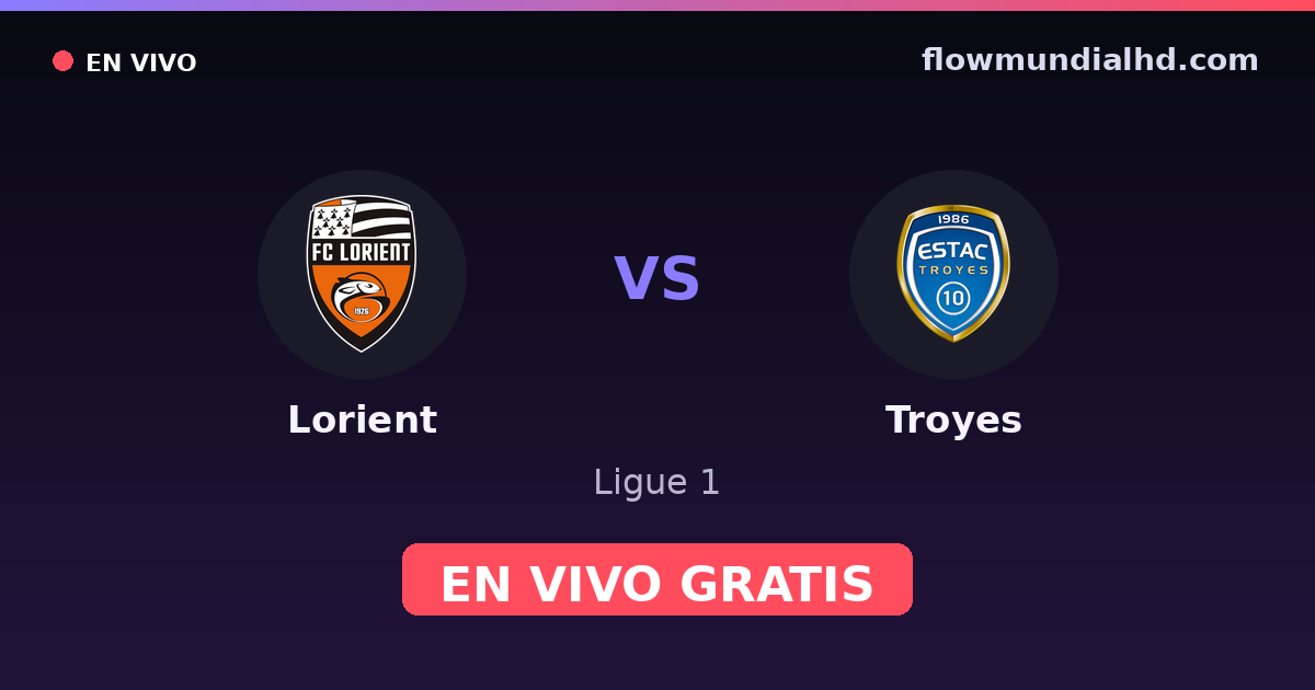 Lorient vs Troyes — Ligue 1, Ligue 2 · historial y dónde ver en vivo gratis en FlowMundial HD