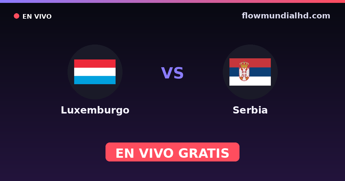 Luxembourg vs Serbie — Qualifications Euro, Qualifications UEFA · historique et où regarder en direct gratuitement sur FlowMundial HD
