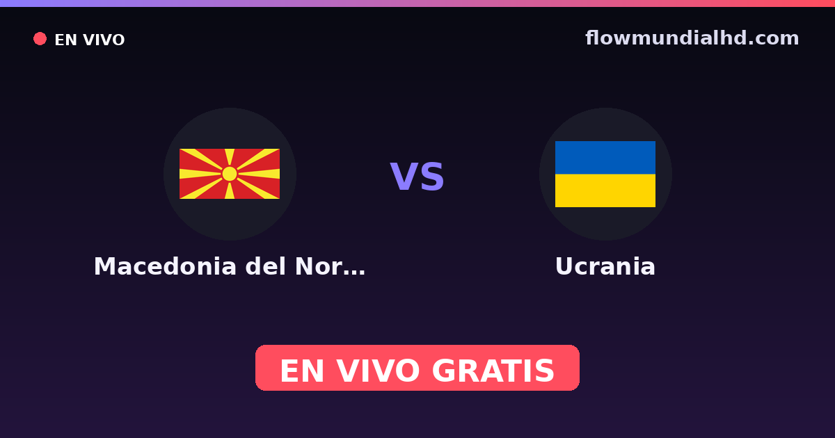 Macédoine du Nord vs Ukraine — Qualifications Euro, Euro · historique et où regarder en direct gratuitement sur FlowMundial HD