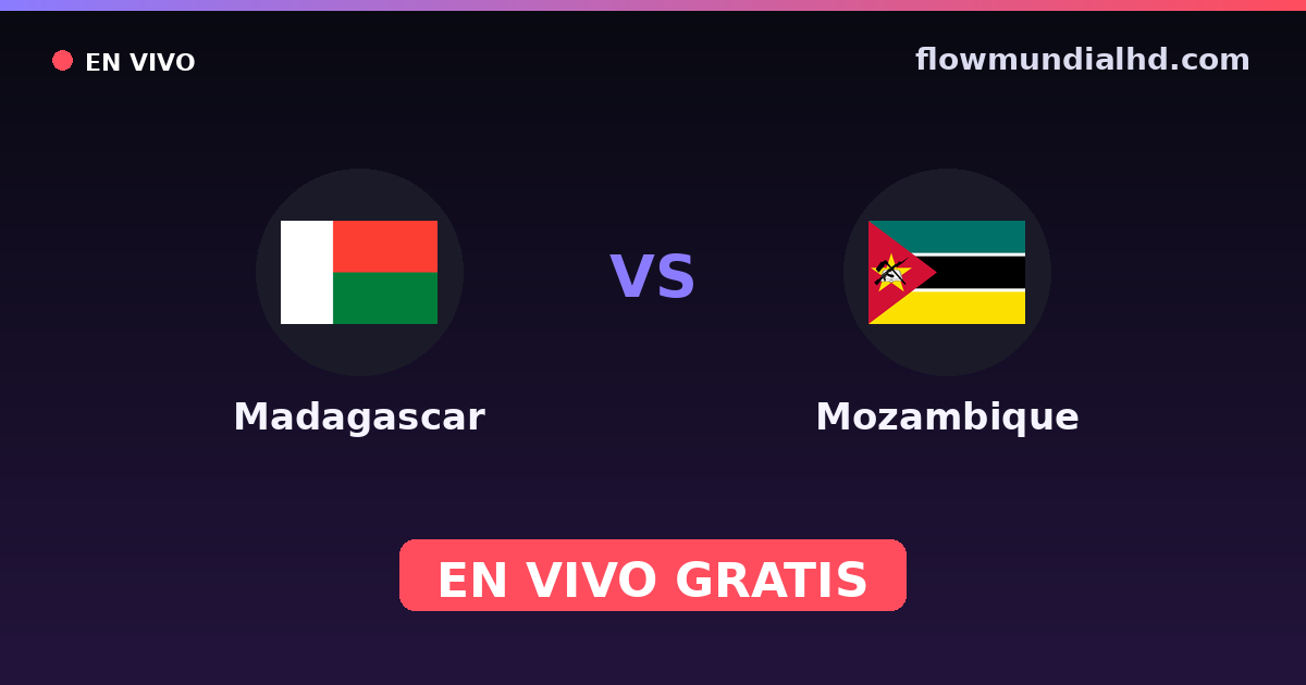Madagascar vs Moçambique — Campeonato Africano das Nacoes, Copa COSAFA · histórico e onde assistir ao vivo grátis na FlowMundial HD