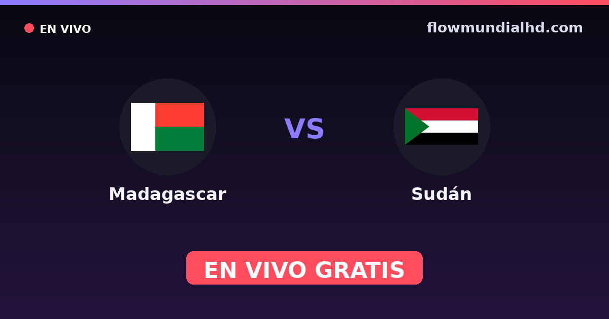Madagascar vs Sudão — Campeonato Africano das Nacoes, Eliminatorias da Copa Africana · histórico e onde assistir ao vivo grátis na FlowMundial HD