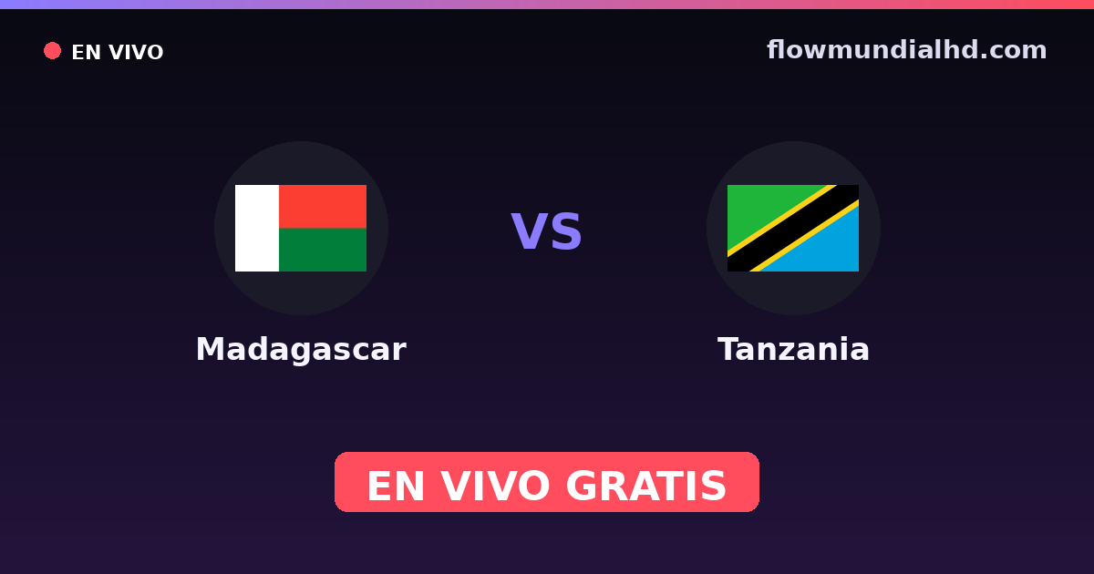 Madagascar vs Tanzanie — Championnat d'Afrique des nations, Coupe COSAFA · historique et où regarder en direct gratuitement sur FlowMundial HD