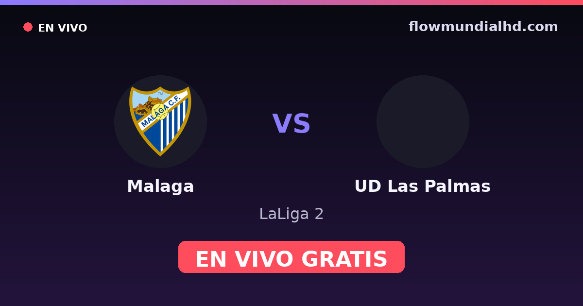 Malaga vs UD Las Palmas — LaLiga 2 · historial y dónde ver en vivo gratis en FlowMundial HD
