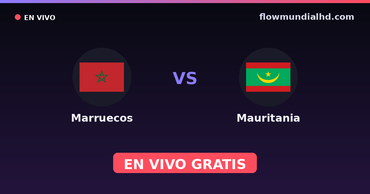 Marruecos vs Mauritania — Campeonato Africano de Naciones, Amistosos Internacionales · historial y dónde ver en vivo gratis en FlowMundial HD