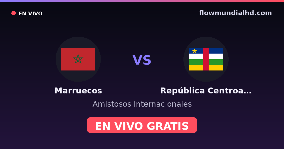 Marrocos vs República Centro-Africana — Amistosos Internacionais, Eliminatorias da Copa Africana · histórico e onde assistir ao vivo grátis na FlowMundial HD