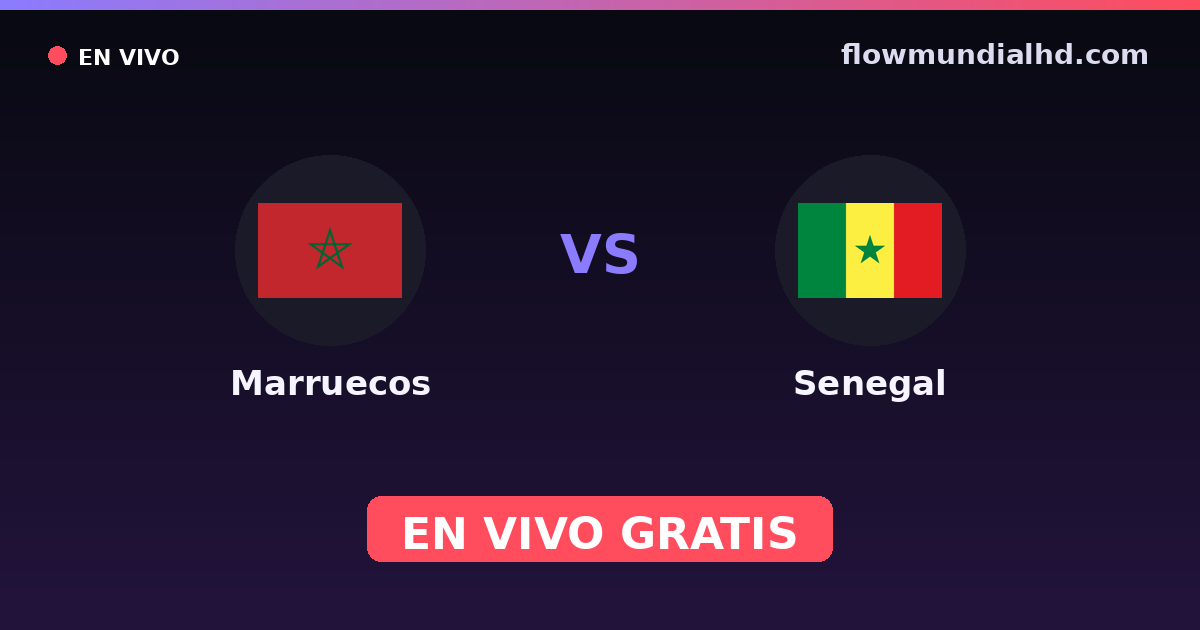 Marrocos vs Senegal — Campeonato Africano das Nacoes, Amistosos Internacionais · histórico e onde assistir ao vivo grátis na FlowMundial HD