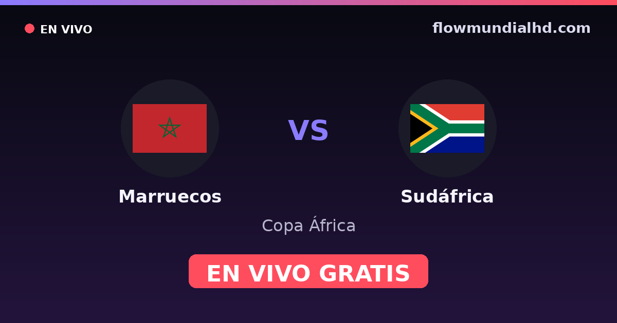 Maroc vs Afrique du Sud — Coupe d'Afrique des nations, Qualifications CAN · historique et où regarder en direct gratuitement sur FlowMundial HD