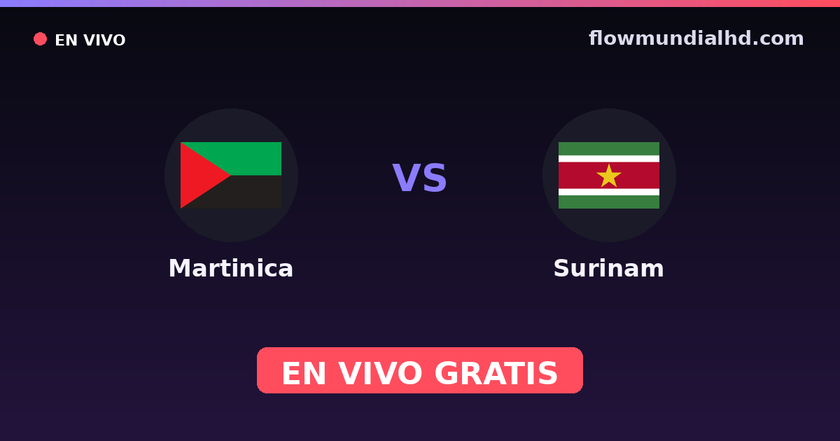 Martinica vs Suriname — Copa do Caribe, Amistosos Internacionais · histórico e onde assistir ao vivo grátis na FlowMundial HD