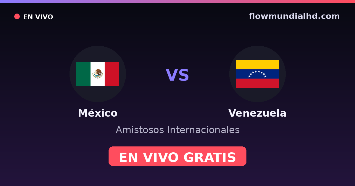 México vs Venezuela — Amistosos Internacionales, Copa América · historial y dónde ver en vivo gratis en FlowMundial HD