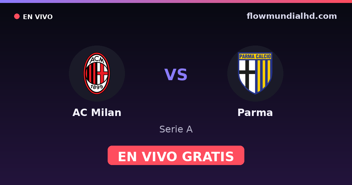 AC Milan vs Parma — Serie A · historial y dónde ver en vivo gratis en FlowMundial HD