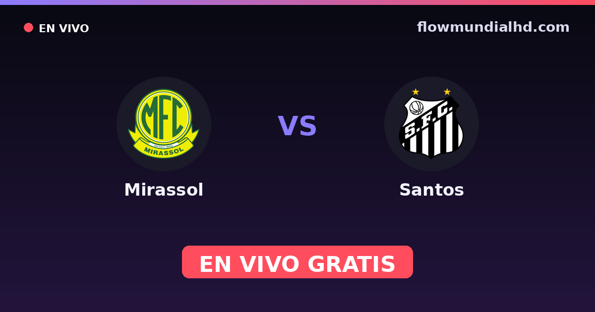 Mirassol vs Santos — Paulista Série A1, Brasileirão Serie A · head-to-head and where to watch live free on FlowMundial HD