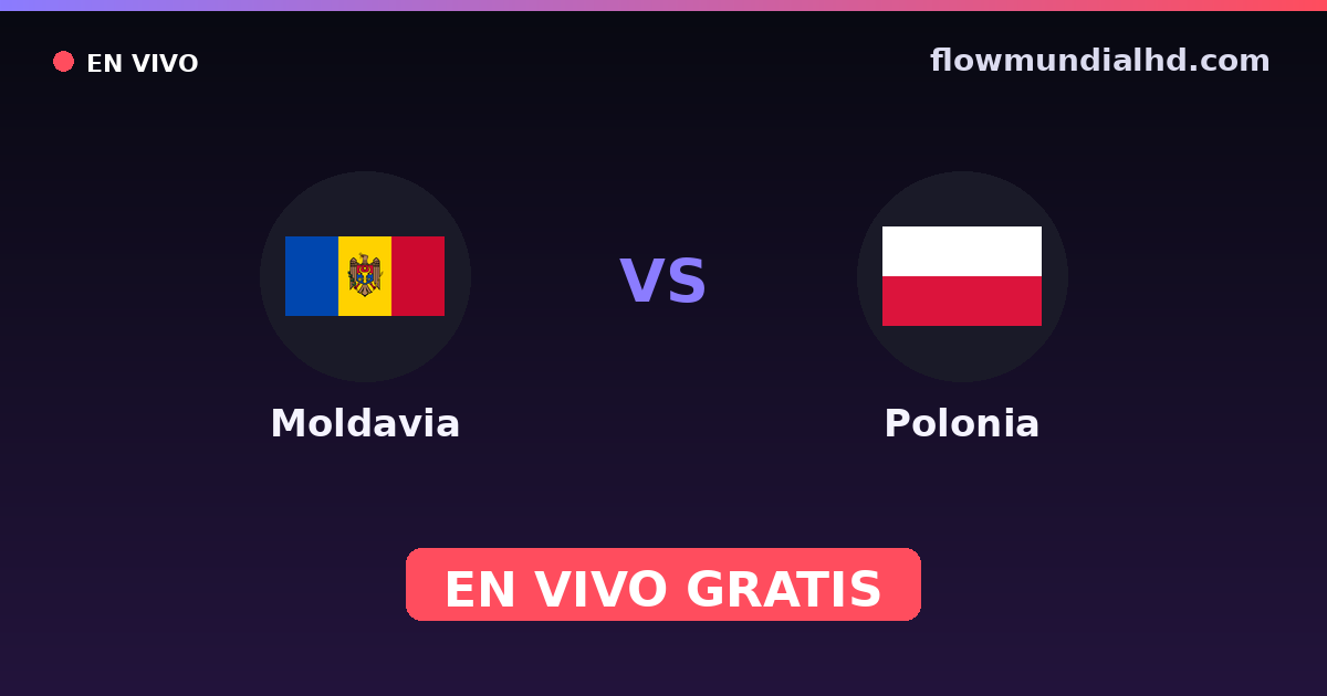 Moldavia vs Polonia — Clasificacion Eurocopa, Amistosos Internacionales · historial y dónde ver en vivo gratis en FlowMundial HD