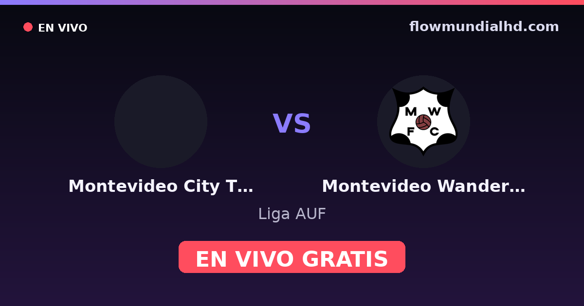 Montevideo City Torque vs Montevideo Wanderers — Liga AUF · historial y dónde ver en vivo gratis en FlowMundial HD