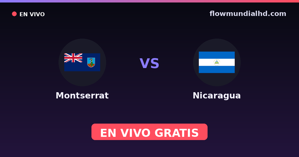 Montserrat vs Nicarágua — Eliminatorias CONCACAF para a Copa, CONCACAF Nations League · histórico e onde assistir ao vivo grátis na FlowMundial HD