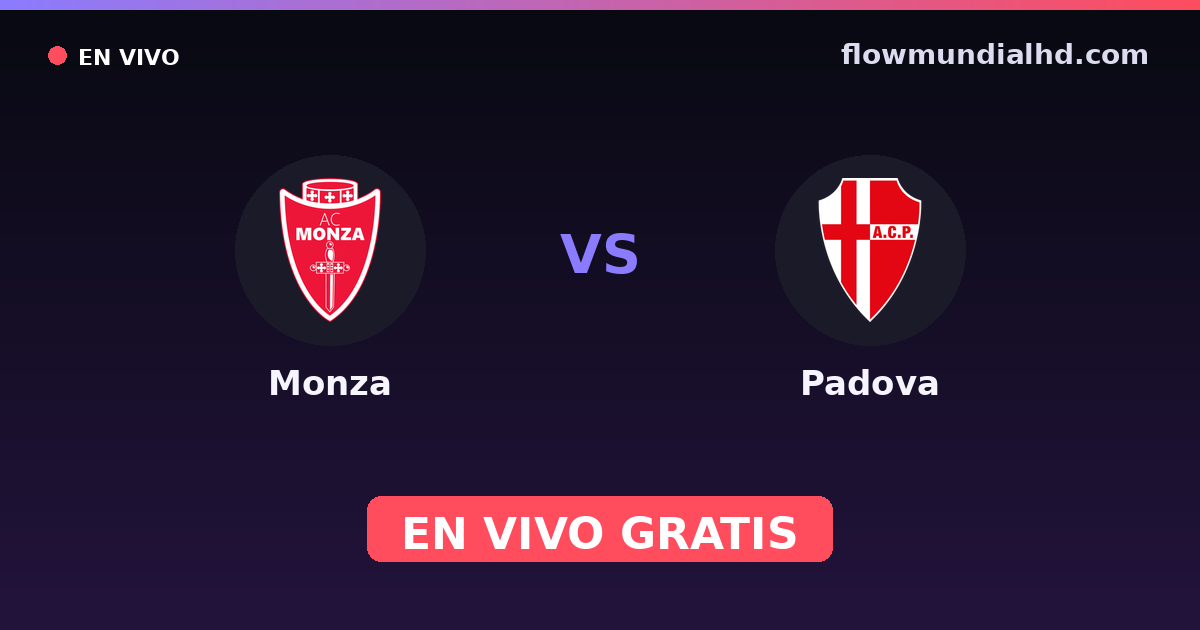 Monza vs Padova — Amistosos de clubes, Serie B · historial y dónde ver en vivo gratis en FlowMundial HD