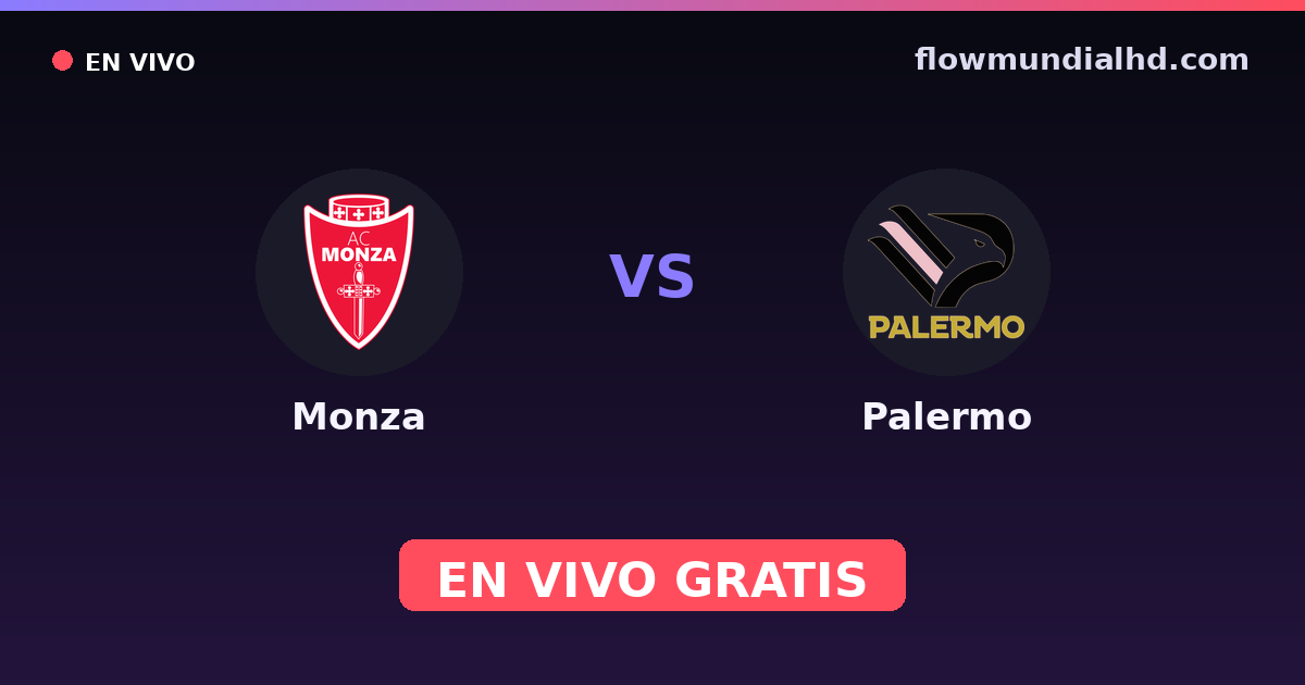 Monza vs Palermo — Amistosos de clubes, Serie B · historial y dónde ver en vivo gratis en FlowMundial HD